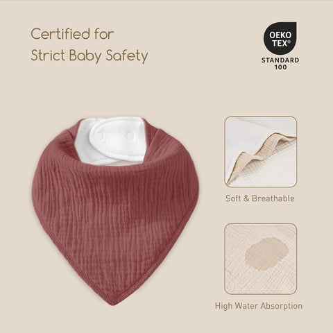 8 Pack Muslin Baby Bandana Bibs for Drooling and Teething