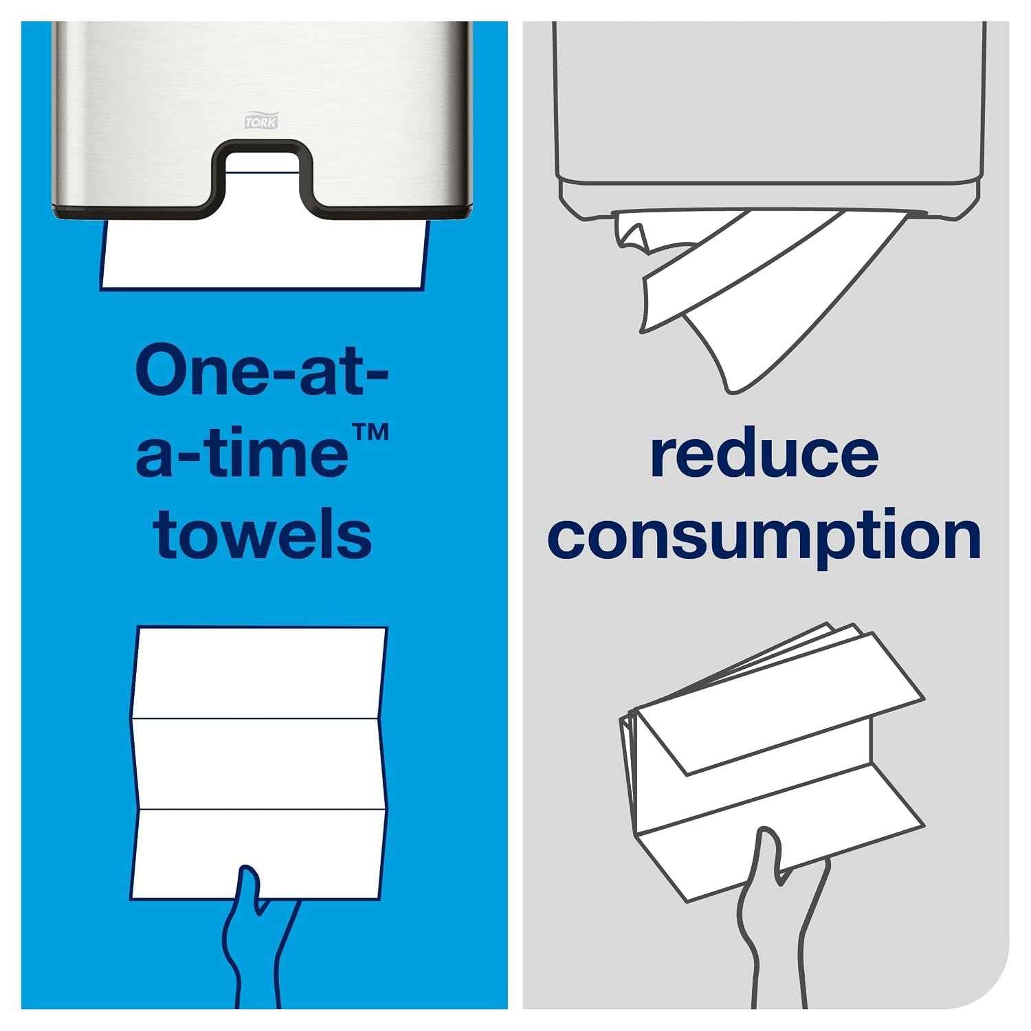 Tork Multifold Hand Towel White H2, 16 x 250 Towels, MB540A | Compatible with H2 Dispensers, 1-Ply, Universal, 100% Recycled Fibers