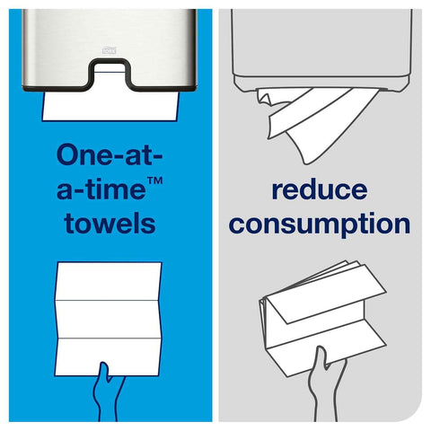 Tork Multifold Hand Towel White H2, 16 x 250 Towels, MB540A | Compatible with H2 Dispensers, 1-Ply, Universal, 100% Recycled Fibers