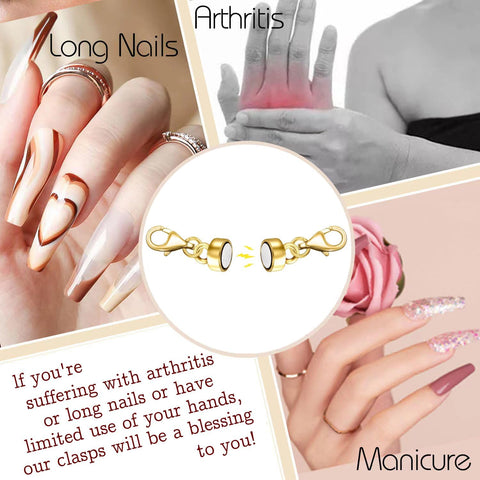 OHINGLT Magnetic Necklace Clasps and Closures with Double Lobster Clasp