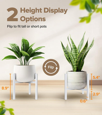 Plant Stand Indoor Adjustable, Metal Modern Indoor Plant Stand, Heavy Duty Plant Stands Outdoor Corner, Stable Plant Holder, Fits 8 to 12 Inches Pots, White, 1 Pack, Pot & Plant Not Included