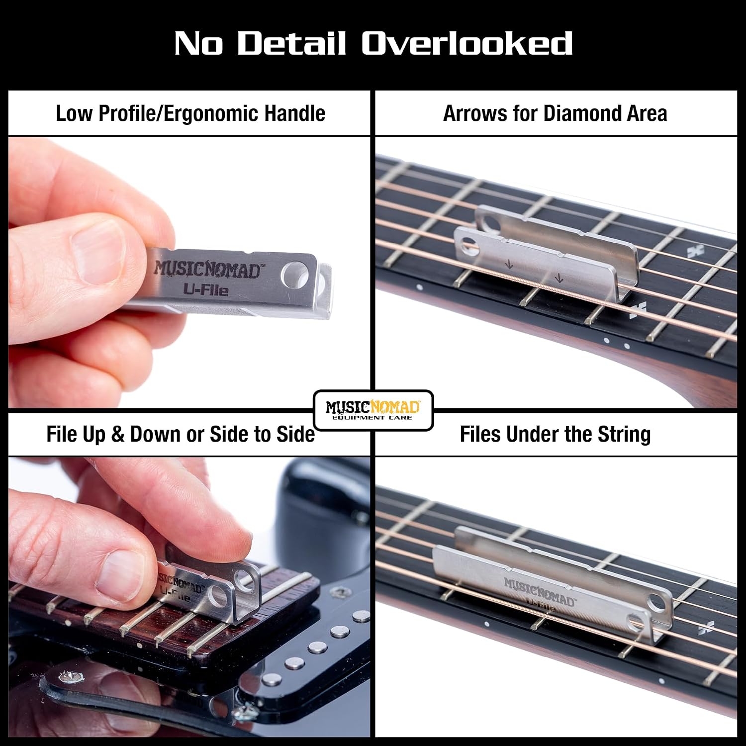MusicNomad U-File Single Fret Leveler, 3-Pack (MN813)