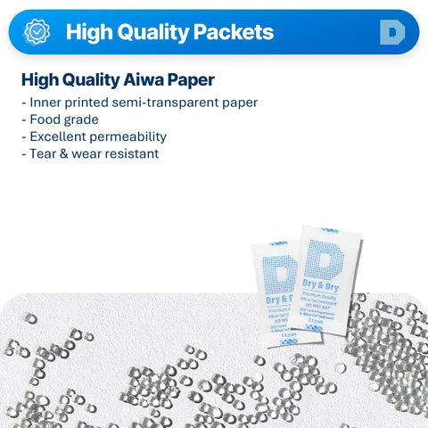 Dry & Dry 0.5(Half) Gram [1000 Packets] Silica Gel Packets Desiccants Silica Gel Packs - Rechargeable Moisture Absorbers for Food Storage, Electronics, 3D Filament & Safes