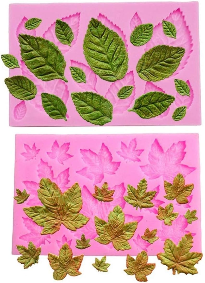 Leaf Mold Silicone Leaves Fondant Molds,Tree Leaves Mold for Cake Decoration,Maple Leaves Candy Mold,Cupcake Topper,Polymer Clay,Crafting,Chocolate,Resin Mold