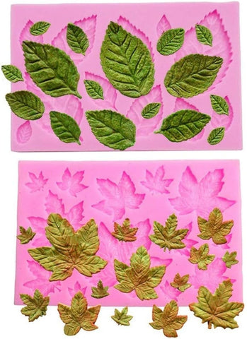 Leaf Mold Silicone Leaves Fondant Molds,Tree Leaves Mold for Cake Decoration,Maple Leaves Candy Mold,Cupcake Topper,Polymer Clay,Crafting,Chocolate,Resin Mold