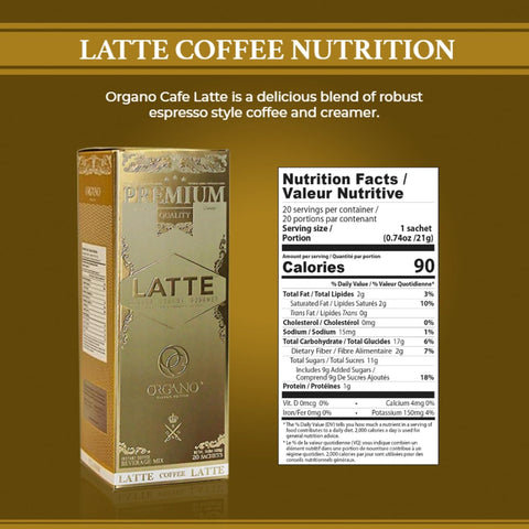 2 boxes ORGANO Gourmet Cafe Latte, 100% Certified Ganoderma Lucidum (40 Sachets)