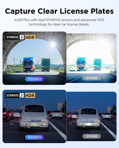 VIOFO A229 Plus Dash Cam Front and Rear, 2K Dual STARVIS 2 Sensors & HDR