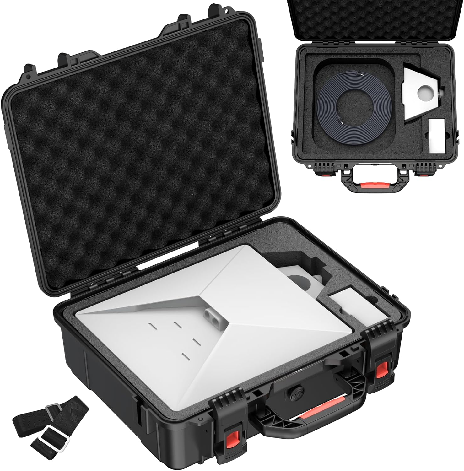 Starlink Mini Case, Waterproof Hard case Fits Star Link Mini Dish, Portable Shoulder Dual Carry Options with Precision Cut Foam for Starlink Accessories,Ideal for Travel and Camping