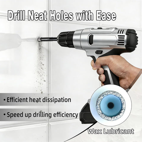 DECKRKAT 10-Piece Dry Diamond Drill Bits & TileDrill Bits - 3/16"(x2), 1/4"(x3), 5/16", 3/8", 1/2" + 1/4"(x2) Bit for Tile,Ceramic, Porcelain,Marble,Granite.