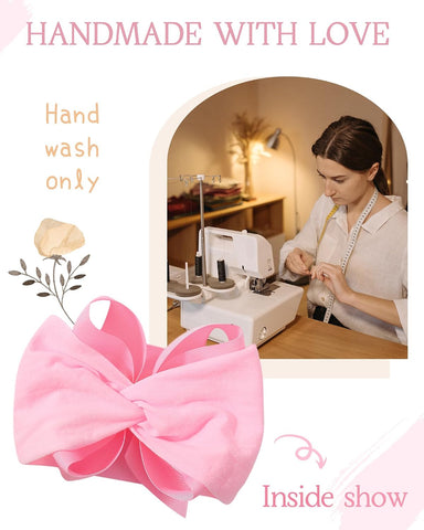 doboi 6PCS Baby Girl Bows Big Baby Headbands Ribbon Bow Nylon Headbands