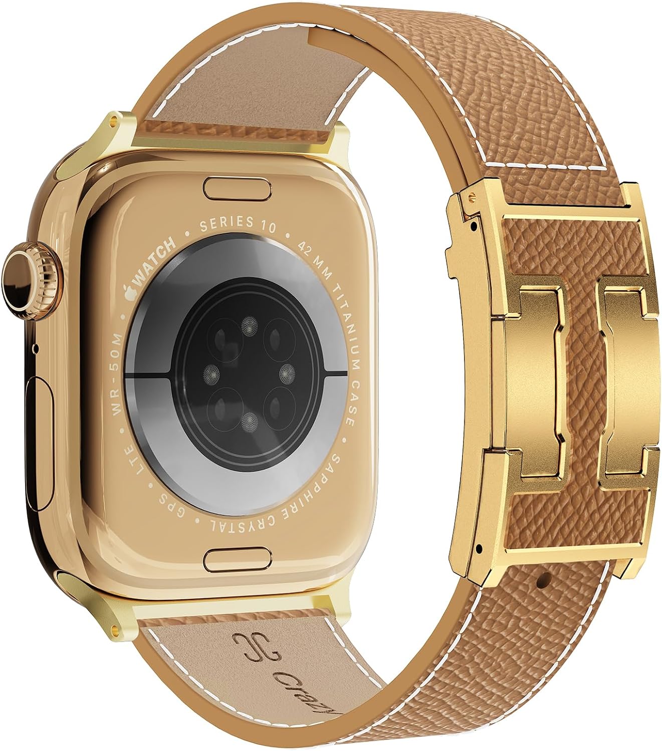 Designer Leather Band for Apple Watch Women with Signature H Buckle