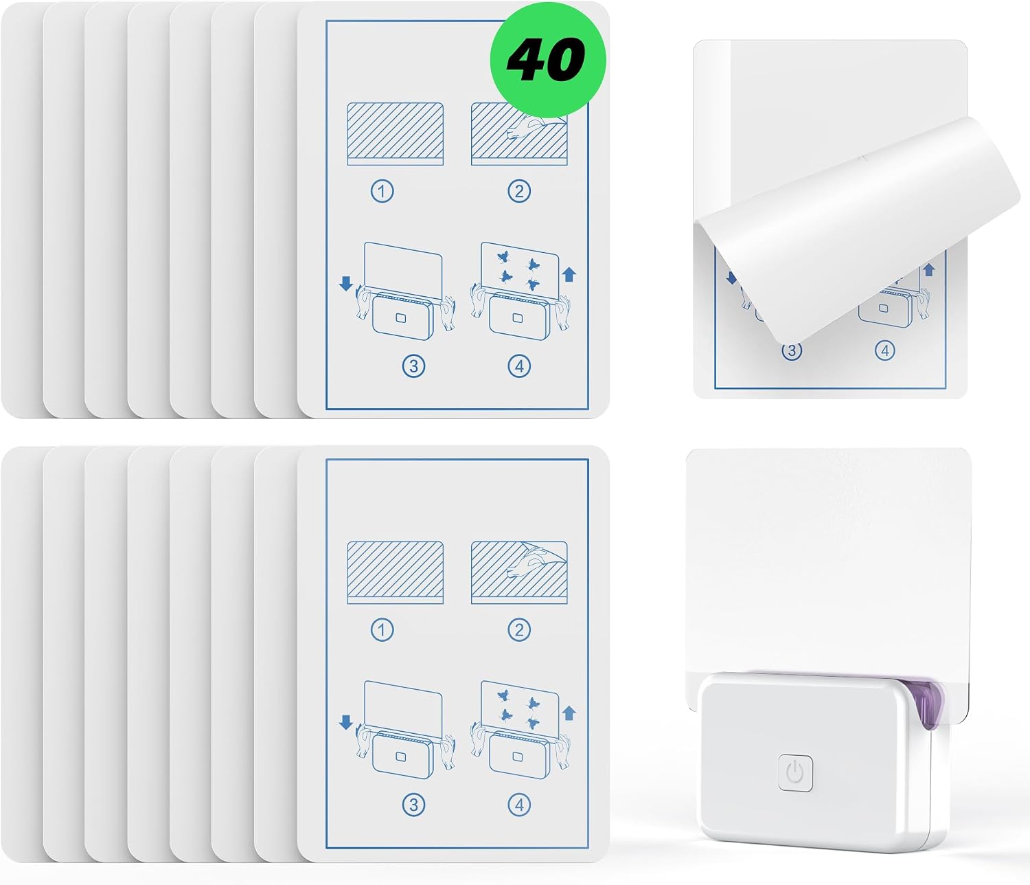 LFSYS 40 Packs Refill Card(Refills Only) for Plug in UV Light Trap