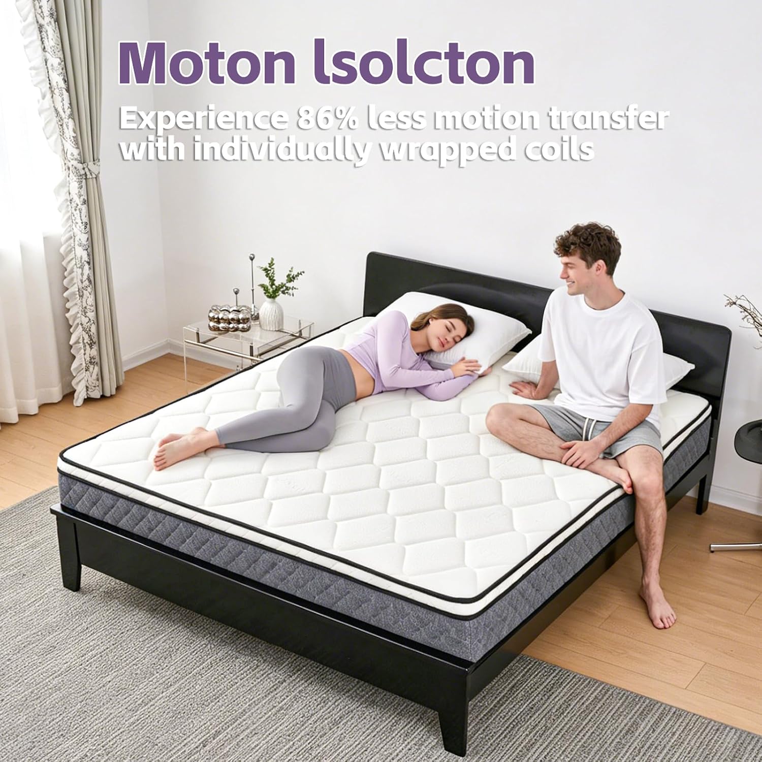 Full Size Mattress, 12 inch Cooling Hybrid Full Mattress in a Box