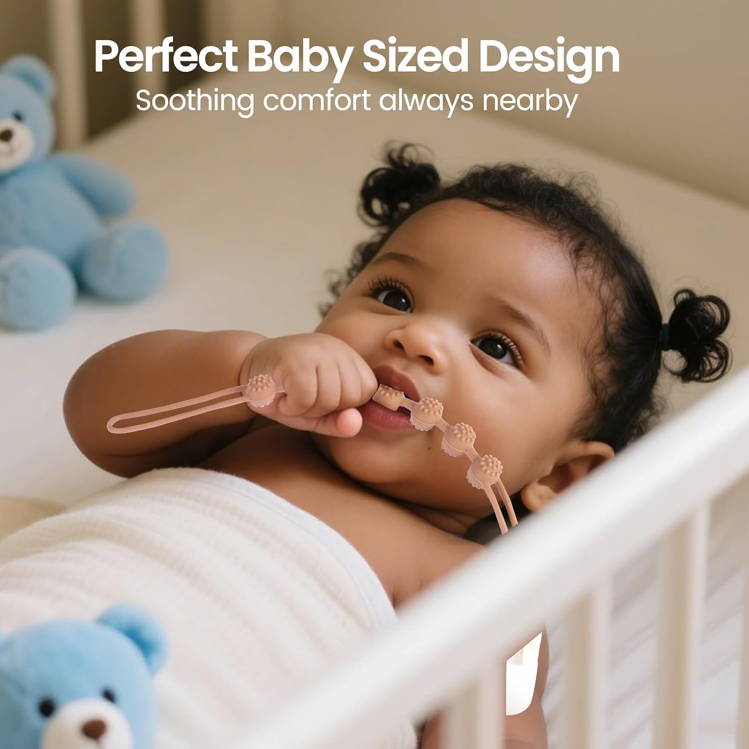 Eascrozn 6 Pack Silicone Pacifier Clip with One Piece Design for Baby