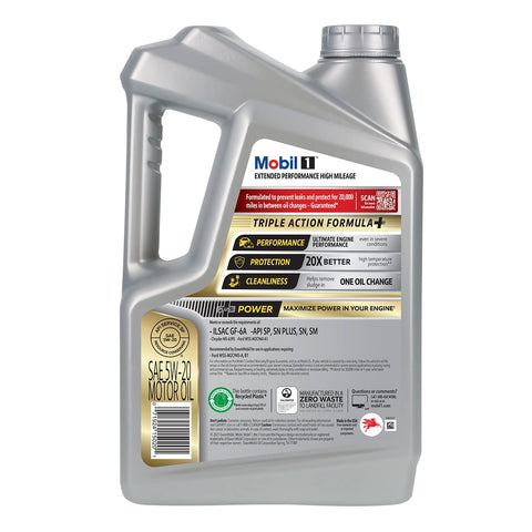 Mobil 1-123840 Extended Performance High Mileage 5W-20; 5QT, Gray