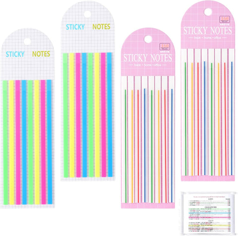 640 Pcs Mahjong Card Line Finder Highlighter Tape, Mahjong Line Highlighter Stripe, Transparent Sticky Card Markers Tabs, Mahjong Game Rule Reader, Reusable & No Adhesive Residue (Solid color + Lines)