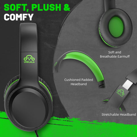 UKELALA U2 Wired Headphones for Kids for School Boys Girls w/ 3.5mm Jack