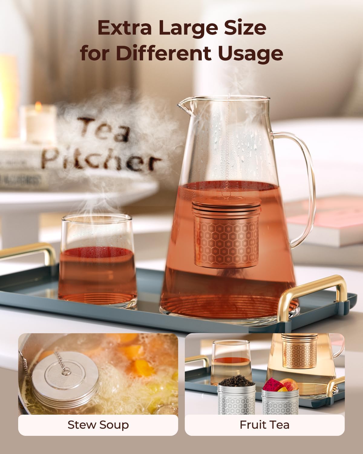 Reinmoson Extra Large Tea Infuser for Loose Tea & Spice Ball for Cooking