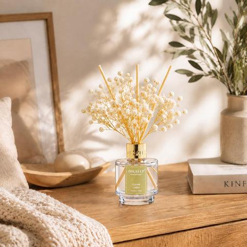 Airkeep Reed Diffuser Set of 3,Clean Linen Cashmere Vanilla Lavender Garden Oil Reed Diffusers for Bedroom Living Room Office Aromatherapy Oil Reed Diffuser for Gift 50ml x 3