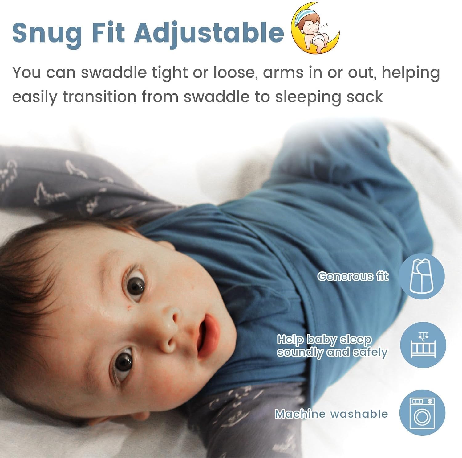 ZIGJOY Baby Swaddle Sleep Sack 0-12 Months, 1.0 TOG, 100% Cotton