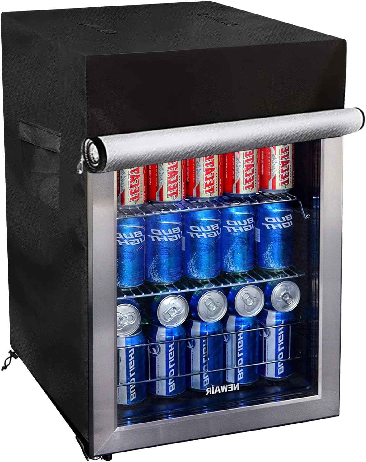 Bitubi Upright Freezers Cover,Outdoor Beverage Refrigerator Cover,– Waterproof, Dustproof, Sun-Proof, 20" W x 20" D x 33" H. Suitable for most 3.2 Cu.ft Beer or Wine Mini Fridge (Black)