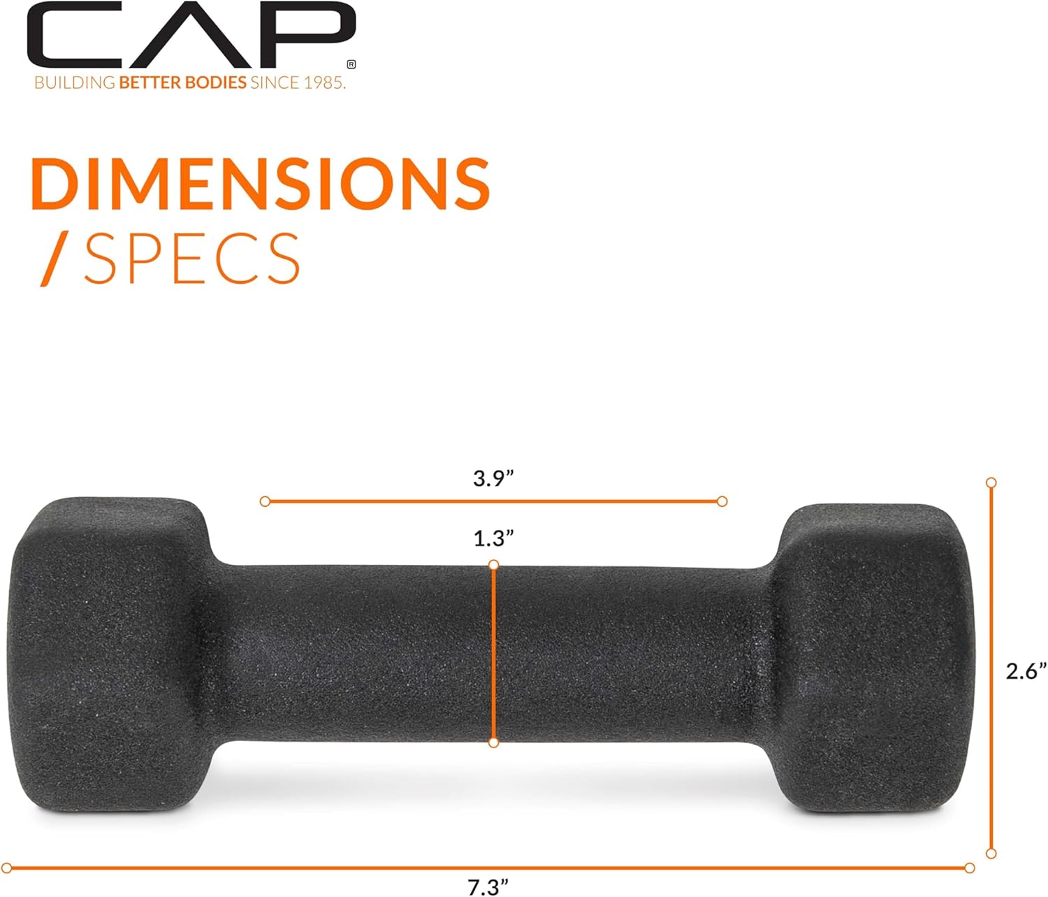CAP Barbell Neoprene Dumbbell Weights Pairs & Sets | Black