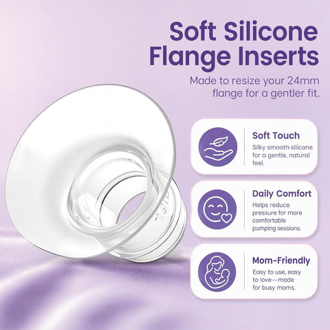 4 Pcs 14mm Flange Inserts, Soft Flange Reducer for 24mm Breast Shield
