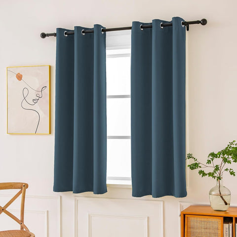 Pickluc Blackout Curtains 63 Inches Long 2 Panels, Black Out Drapes for Bedroom or Living Room, Back Tab and Rod Pocket Top, Set of Two, Sage Green, 52" Wide and 63" Length