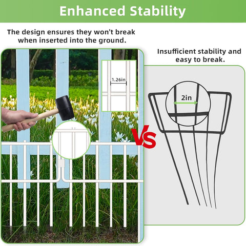 Animal Barrier Fence, 30 Pcs Upgrade 1.26 in Gap Decorative Fences No Dig Fence for Rabbits and Dog Ground Defense, Rustproof Metal Wire Garden Edging Border for Outdoor, Yard, White