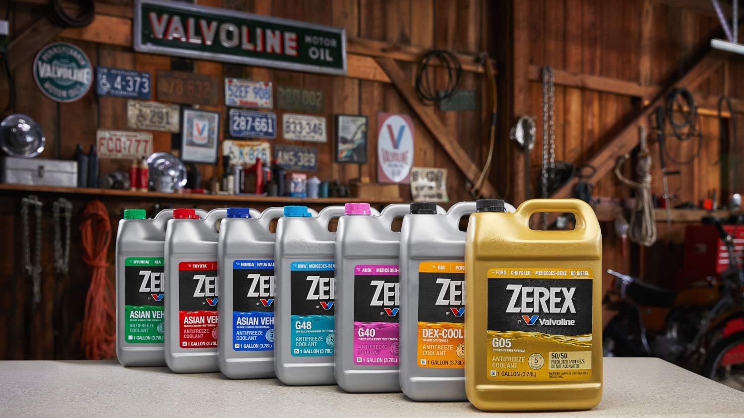 Zerex Asian Vehicle Red Silicate and Borate Free 50/50 Prediluted Ready-to-Use Antifreeze/Coolant 1 GA, Case of 6
