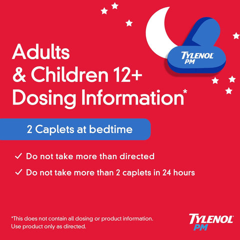 Tylenol PM Extra Strength Caplets, 500 mg Acetaminophen, 50 ct