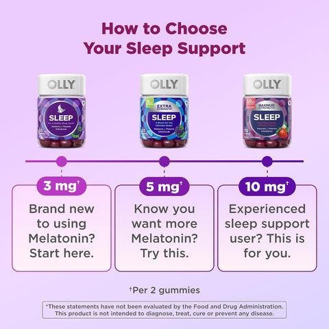 OLLY Maximum Strength Sleep Support Supplement, 10 mg Melatonin - 70 Count