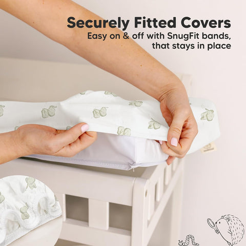 2-Pack Organic Changing Pad Covers for Girl, Boy, 100% Cotton (Elly)