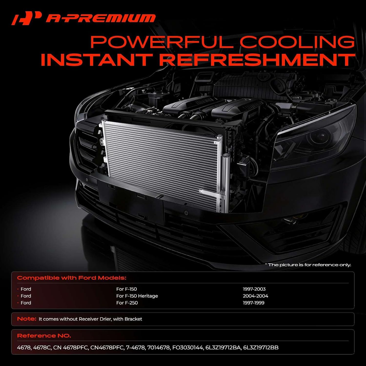A-Premium Air Conditioning Condenser Compatible with Ford
