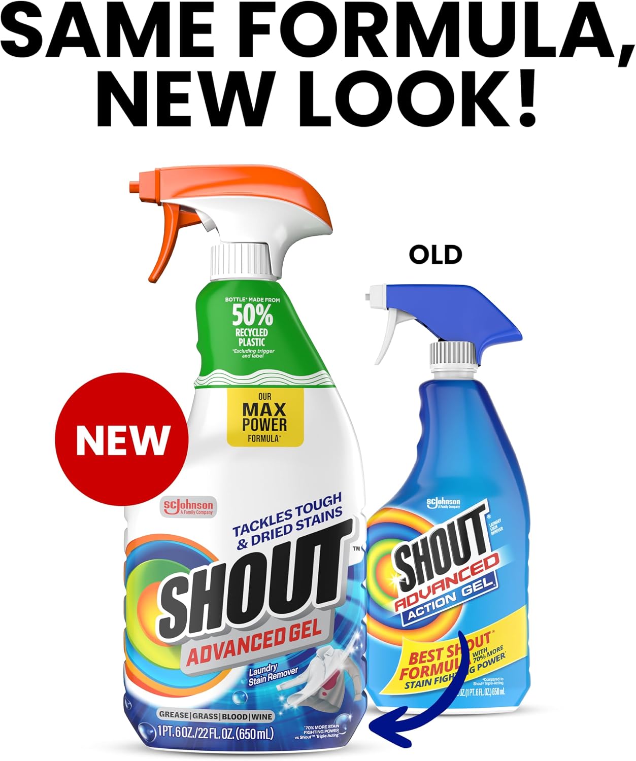 Shout Advanced Gel Laundry Stain Remover Spray, 22oz, (1-Pack)