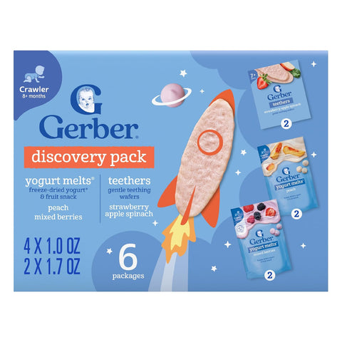 Gerber Stage 3 Baby Snacks Discovery Variety Pack, 6 Pack