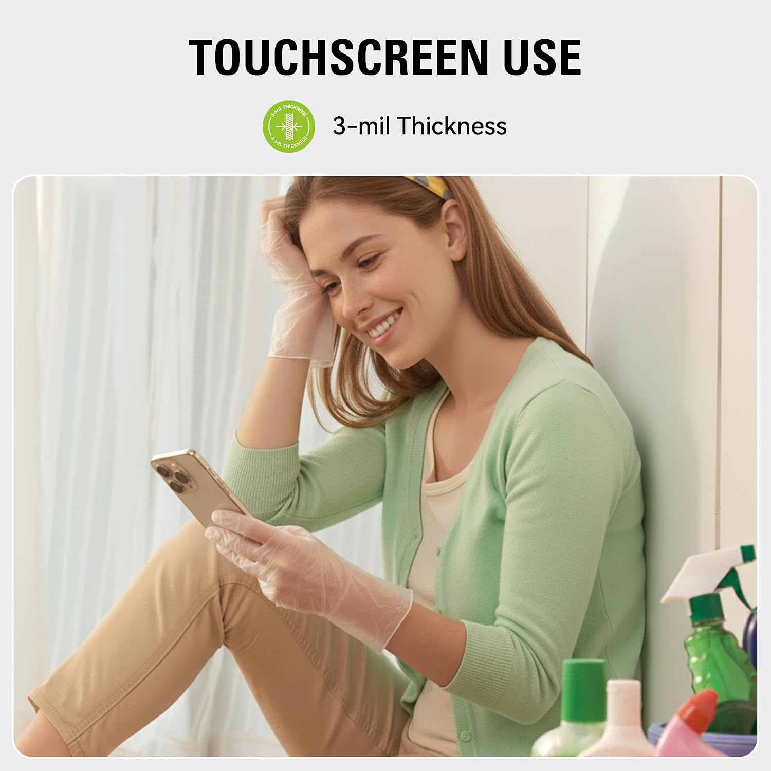 SWIFTLITE Disposable Vinyl Gloves, Food Safe