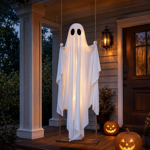 Halloween 4.3 FT Large Hanging Swing Ghost Decorations