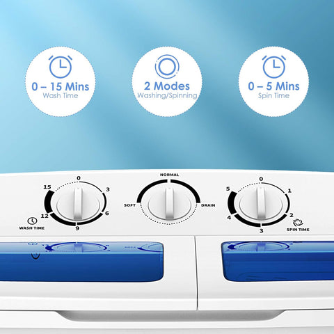 ARLIME Portable Washing Machine, 20lbs Mini Twin Tub Washing Machine