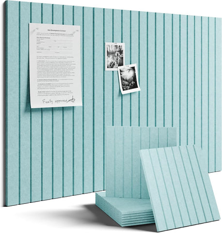 Fluxynara 36" x 24" Large Felt Bulletin Board, Aqua Blue