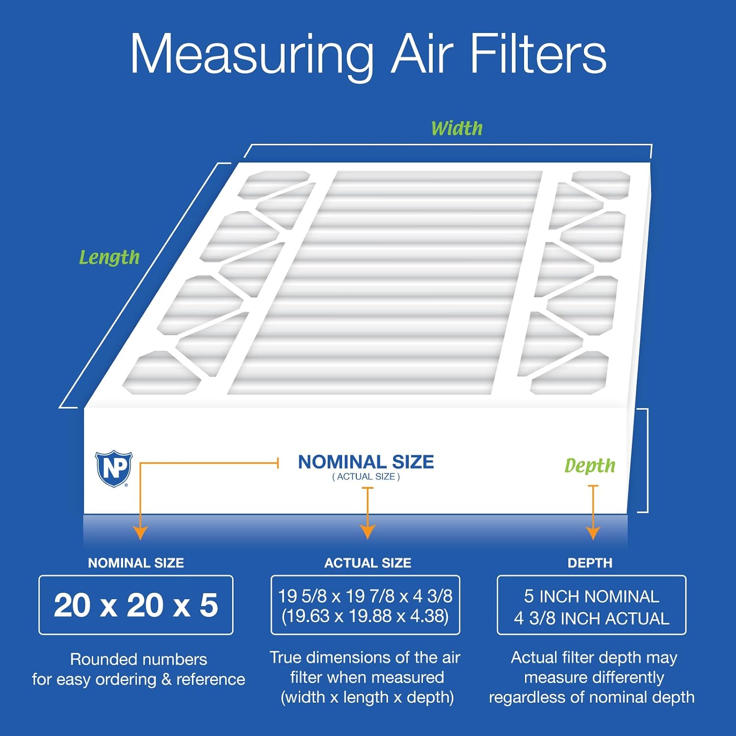 Nordic Pure 20x20x5 Pleated MERV 15 Plus Carbon Air Filters 4 Pack