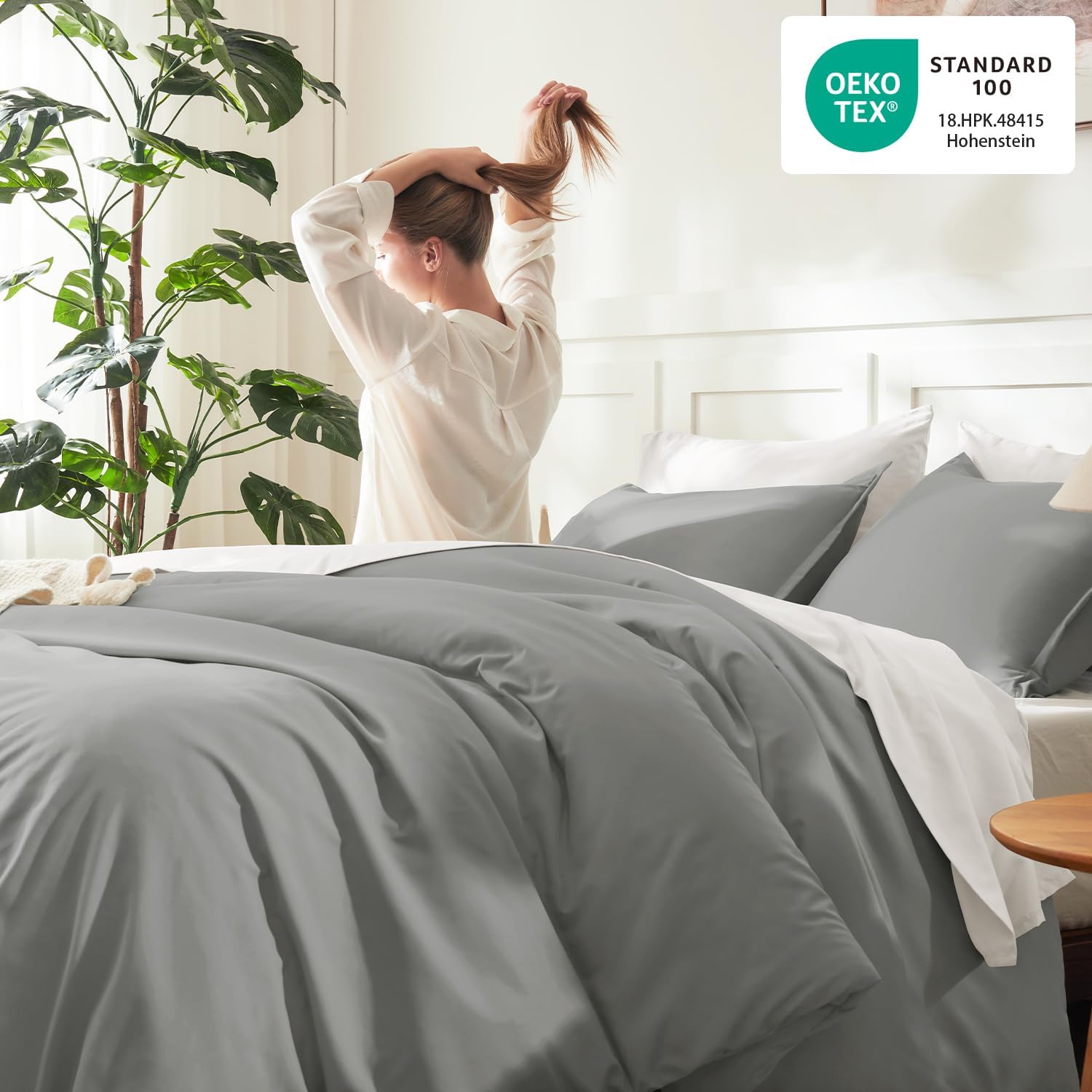 Litanika Comforter Full Size, 3 Pieces Lightweight Solid Bed Set