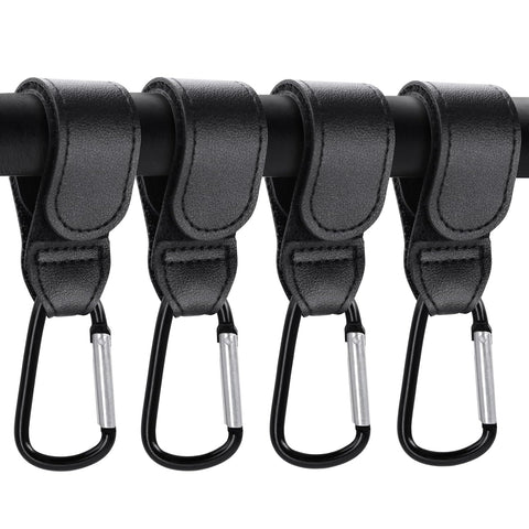 4 Pack Stroller Hooks, Non-Slip Carabiner Clips for Baby Stroller