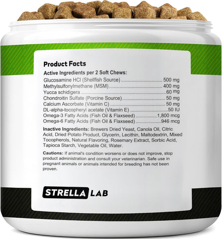 Advanced Glucosamine for Dogs, Chondroitin & MSM Hip Joint Supplement Chews