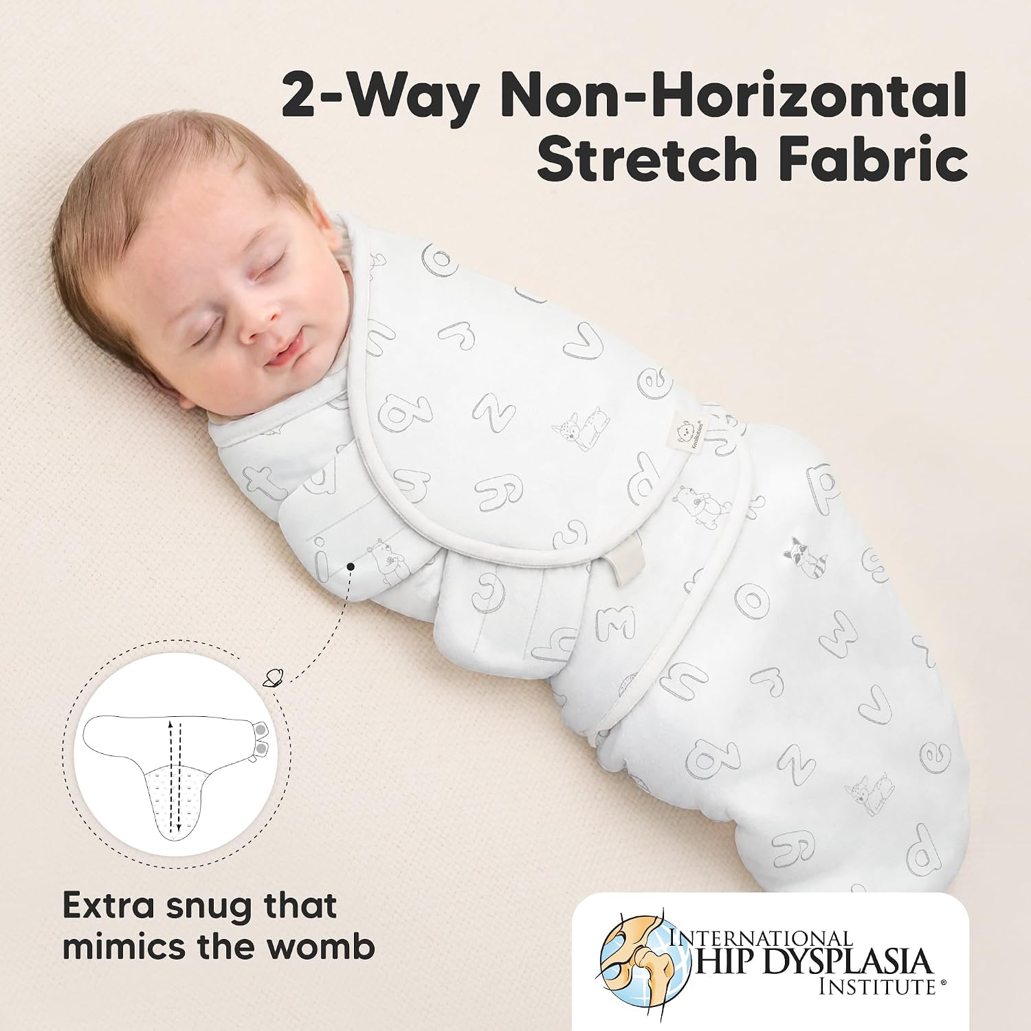 3pk Organic Baby Swaddles for Newborns, 0.5 TOG Abc Land Cloud, 0-3M