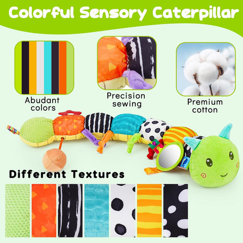 Baby Toys 0-6 Months Musical Stuffed Caterpillar Newborn Tummy Time Toys