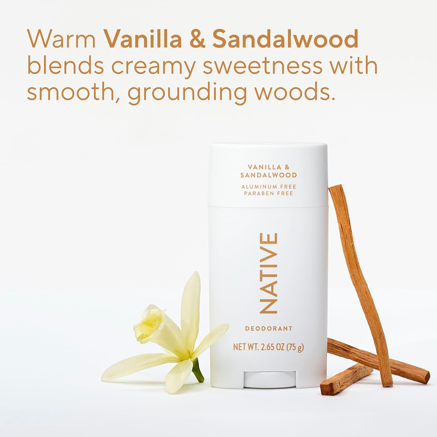 Native Deodorant Contains Naturally Derived Ingredients, 72 Hour Odor Control, Deodorant for Women and Men, Aluminum Free, Vanilla & Sandalwood 2.65oz