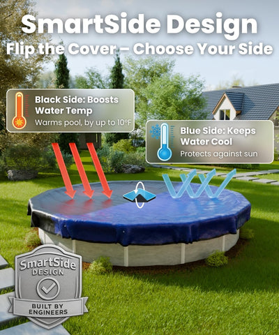 Winter Pool Cover 24 ft Round for Above Ground Pools, Heavy-Duty All-Season