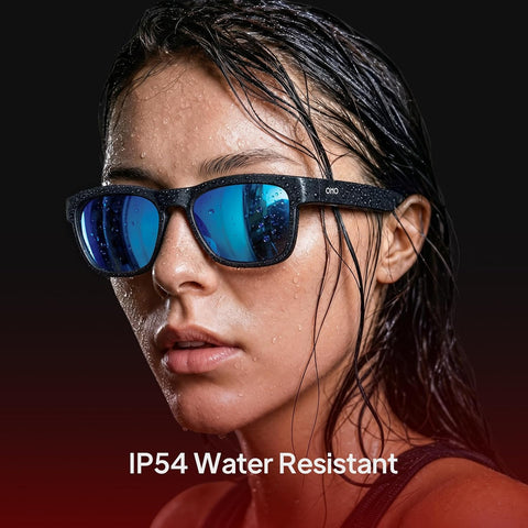 OhO Smart Glasses,Polarized Sunglasses with Bluetooth Speaker,Athletic/Outdoor UV Protection and Voice Control,Unisex(Mirror Blue Lens)