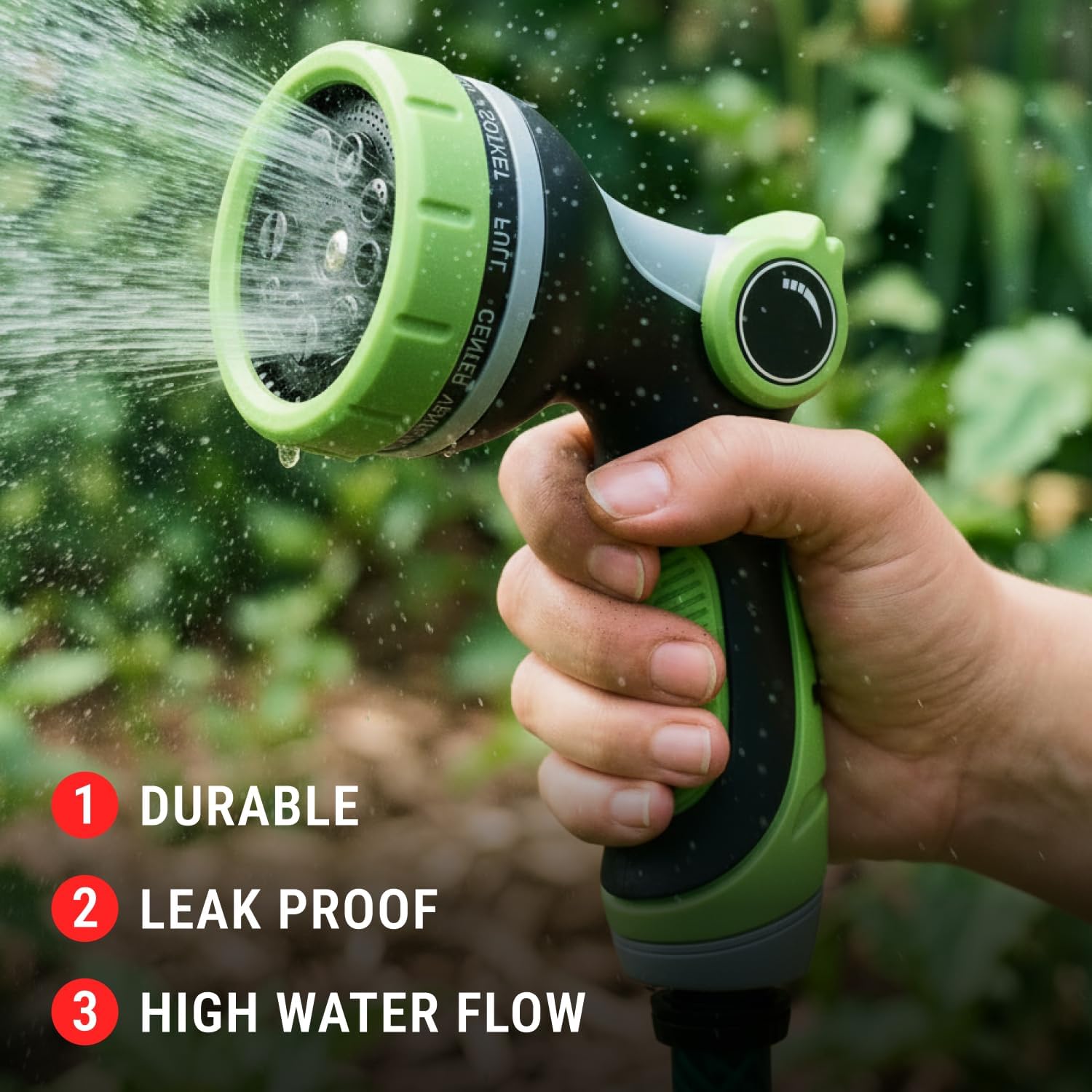 Garden Hose Nozzle Heavy Duty - 10 Patterns Garden Hose Sprayer Nozzle